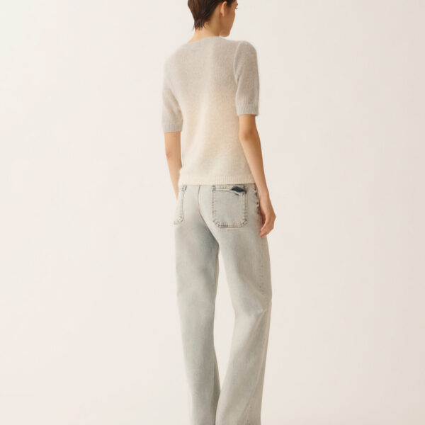 Mohair Sweater with Sequins in Shaded Raffia and Gray