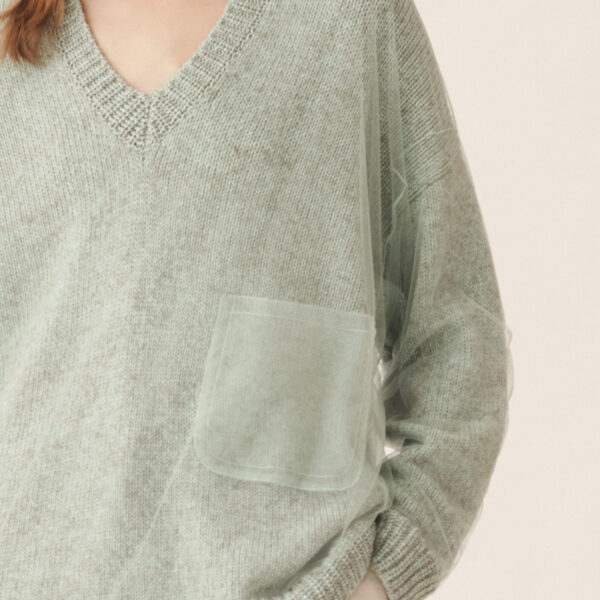 Mouliné Yarn Sweater in Ghirri Green - Image 5