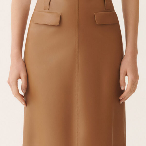 Nappa Lissé Pencil Skirt in Wicker - Image 5