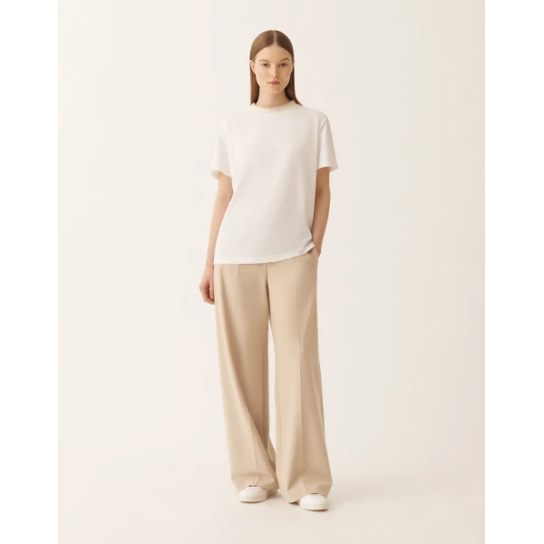 Fabiana Filippi Optical White Jersey T-shirt Top, view 3