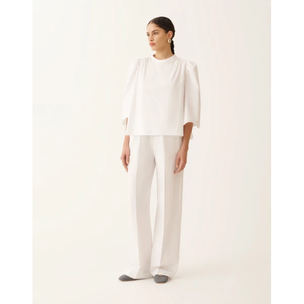 Fabiana Filippi Optical White Jersey T-shirt Top, view 3