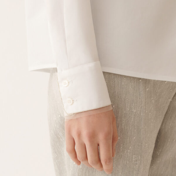 Optical White Poplin Shirt - Image 5