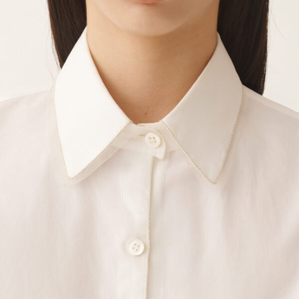 Optical White Poplin Shirt - Image 6
