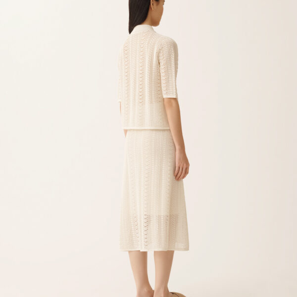 Organic Cotton Polo with Lustrous Viscose in Butter