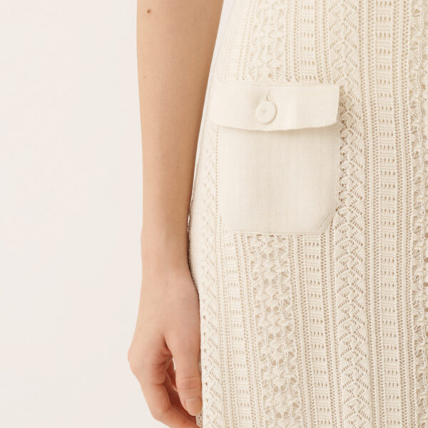 Organic Cotton Skirt with Shimmering Viscose in Butter - Image 5