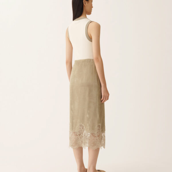 Pencil Skirt in Perforated Suede