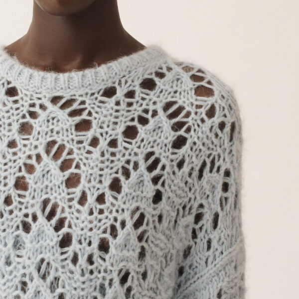 Platinum Mohair Sweater in Aqua - Image 5