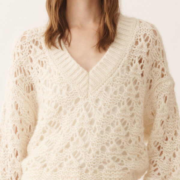 Platinum Mohair Sweater in Raffia - Image 5