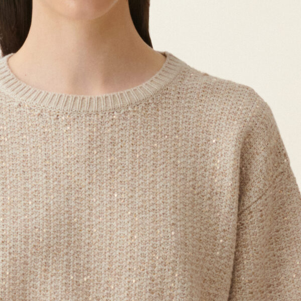 Platinum Sequin Sweater in Cachà - Image 5