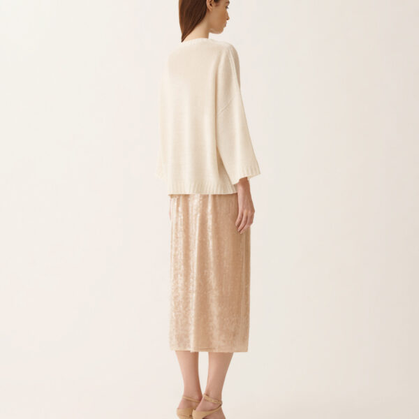 Platinum T-shirt with Lurex in Raffia