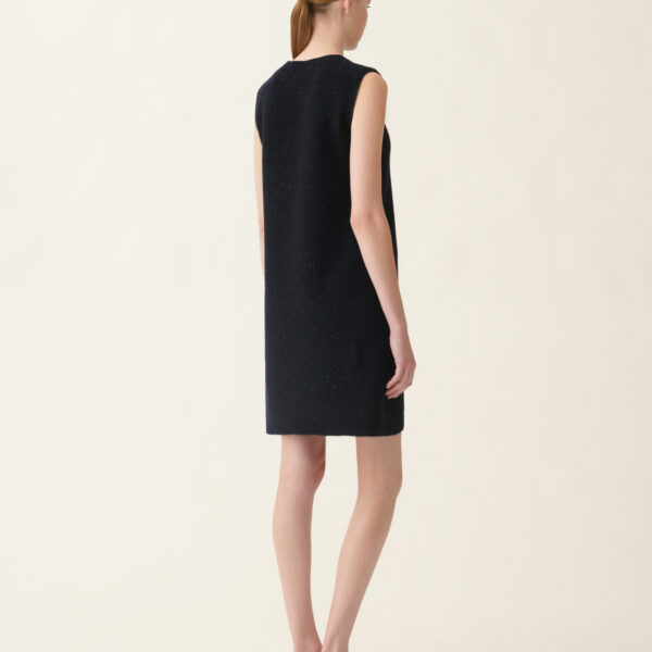 Platinum and Sequin Dress in Midnight Blue