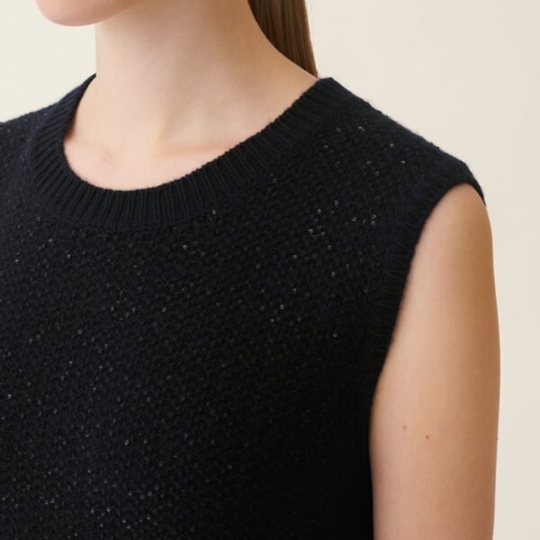 Platinum and Sequin Dress in Midnight Blue - Image 5
