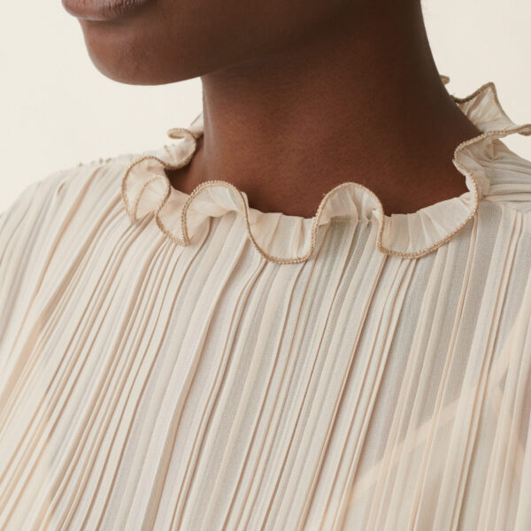 Pleated Top in Beige - Image 5