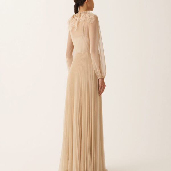 Pleated Tulle Dress in Acer