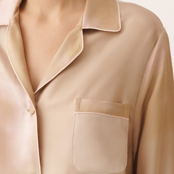 Printed Silk Twill Shirt in Memento Rosae - Image 5