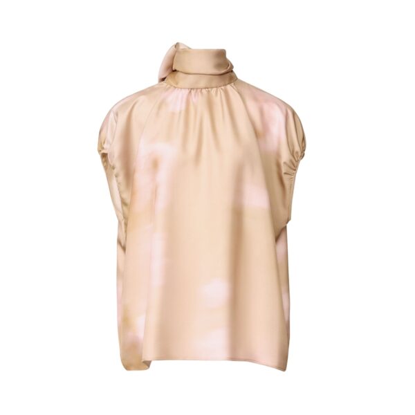 Printed Silk Twill Top in Memento Rosae