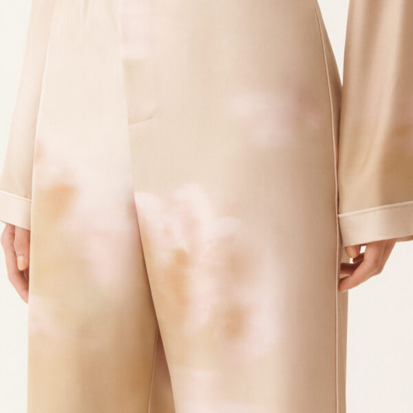 Printed Silk Twill Trousers in Memento Rosae - Image 5