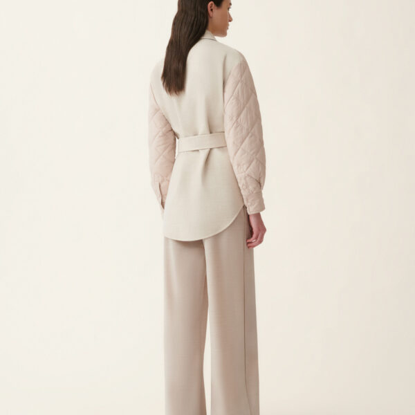 Quilted Nylon Shirt Jacket in Cachà