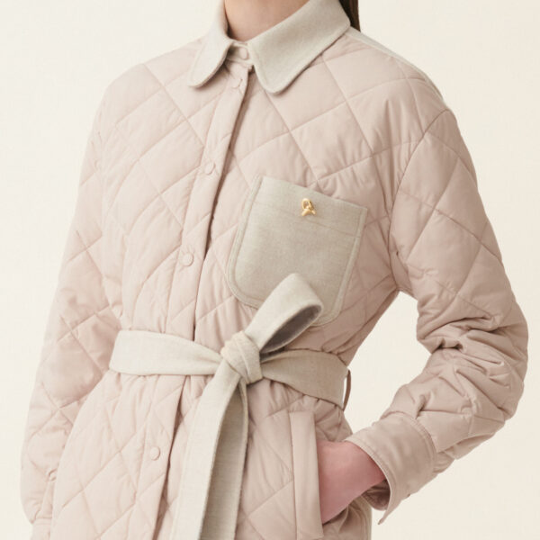 Quilted Nylon Shirt Jacket in Cachà - Image 5
