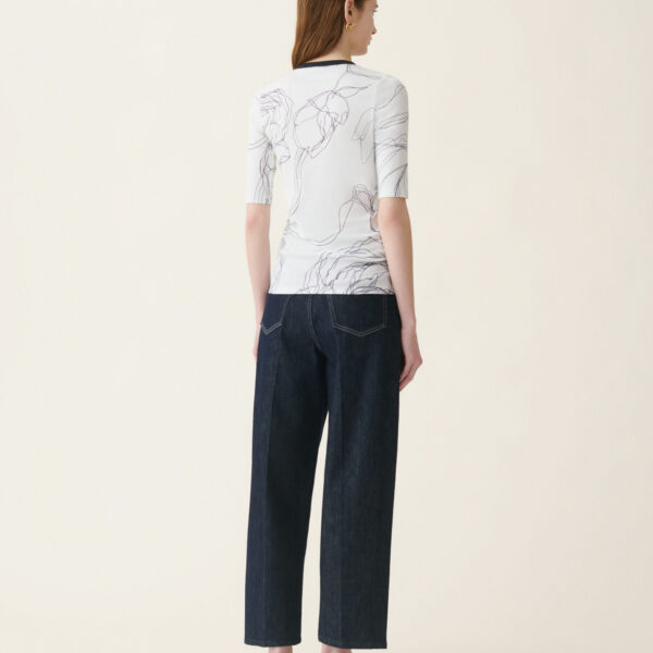 Ribbed Cotton Jersey T-shirt in White