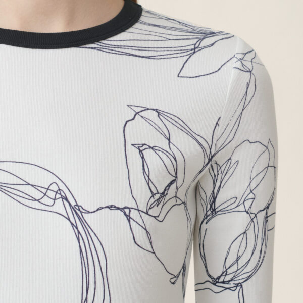Ribbed Cotton Jersey T-shirt in White - Image 5