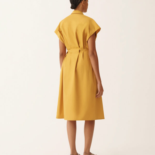 Sahariana Dress in Mustard Poplin