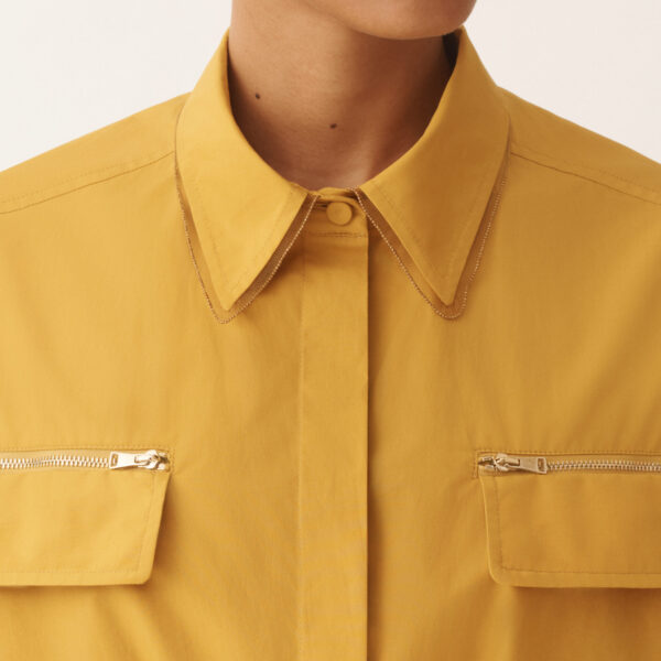 Sahariana Dress in Mustard Poplin - Image 5