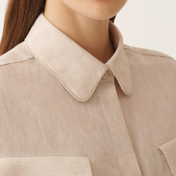 Sahariana Dress in Natural Linen Canvas - Image 5