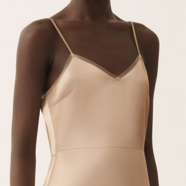 Satin Lingerie Dress in Maple - Image 5