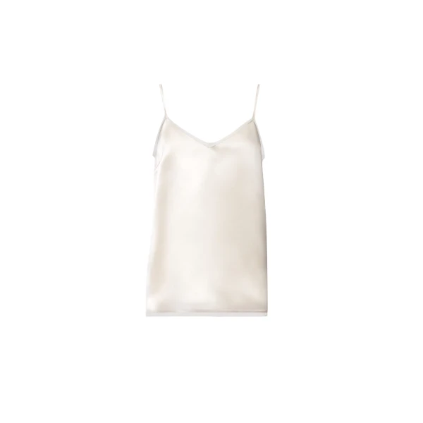 Fabiana Filippi Satin Lingerie Top in Butter