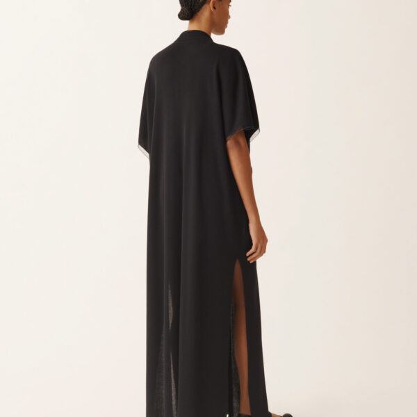 Shimmering Viscose Kaftan in Midnight Blue