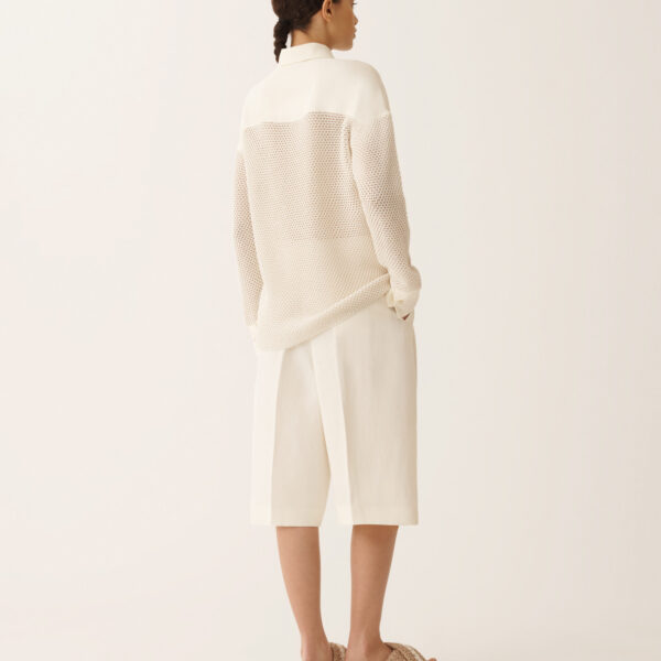 Shirt in Organic Cotton with Lustrous Viscose