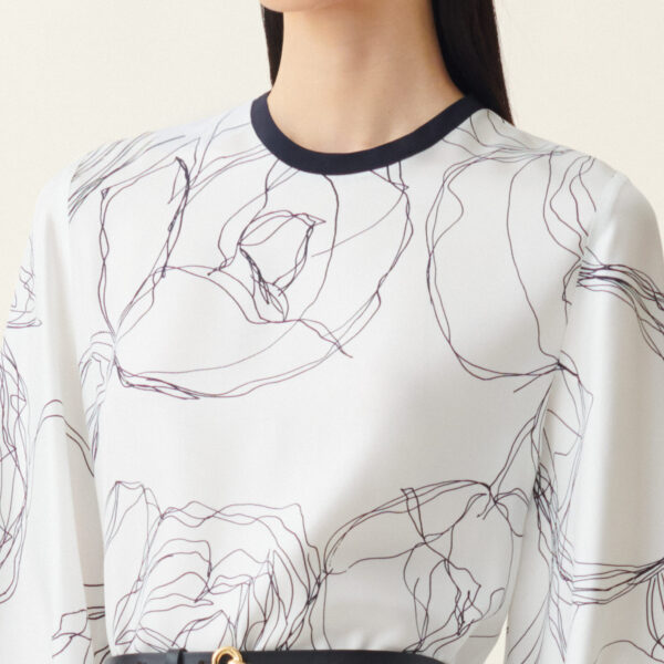 Silk Twill Dress in White - Image 6