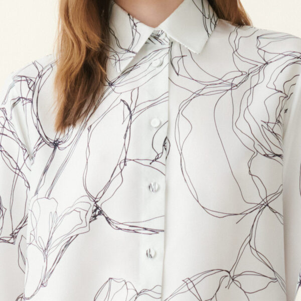 Silk Twill Shirt in White - Image 5