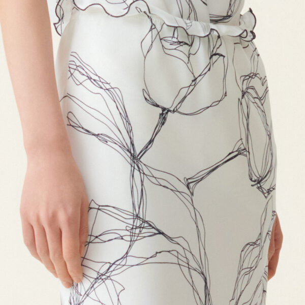 Silk Twill Skirt in White - Image 5