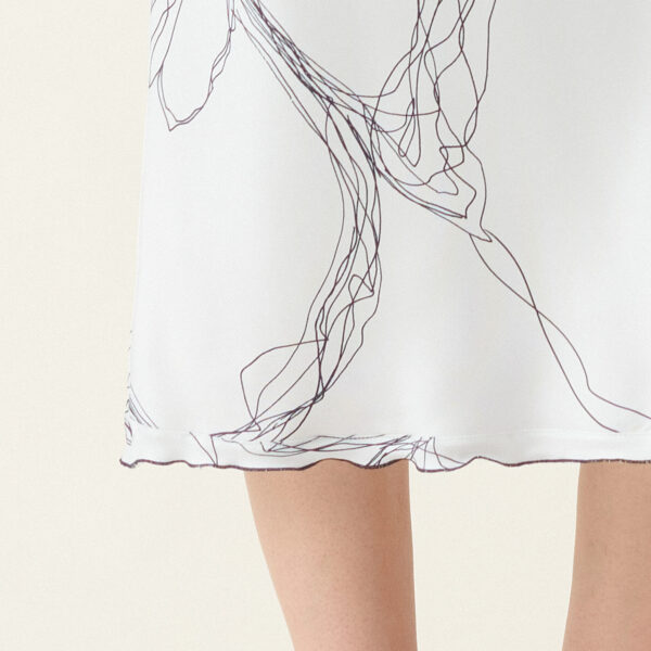 Silk Twill Skirt in White - Image 6