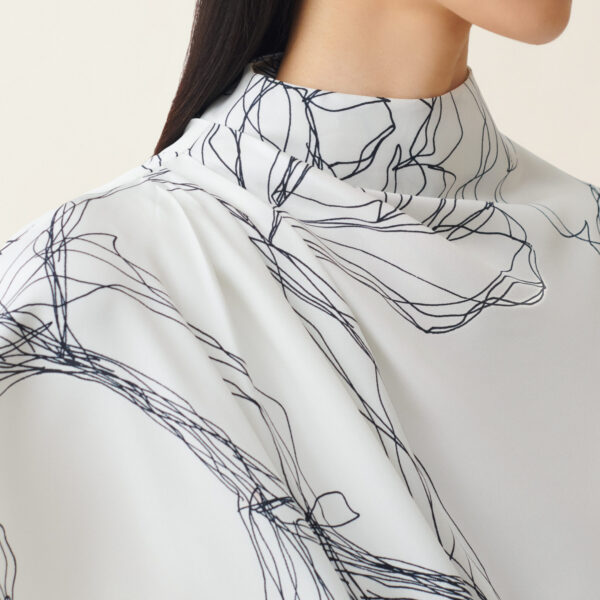 Silk Twill Top in White - Image 5
