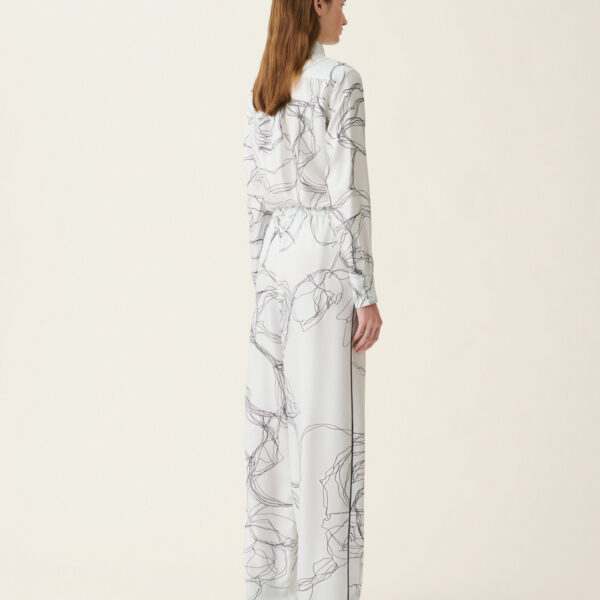 Silk Twill Trousers in White