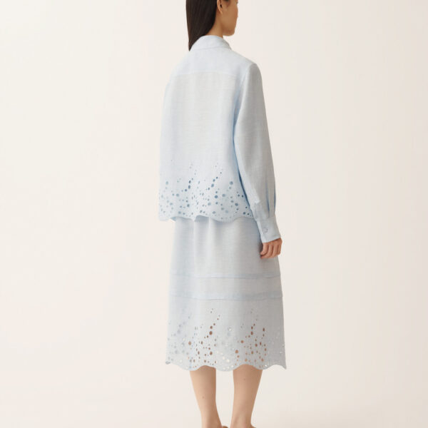Sky Blue Linen Canvas Jacket