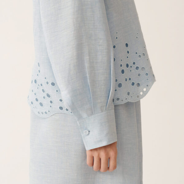 Sky Blue Linen Canvas Jacket - Image 5