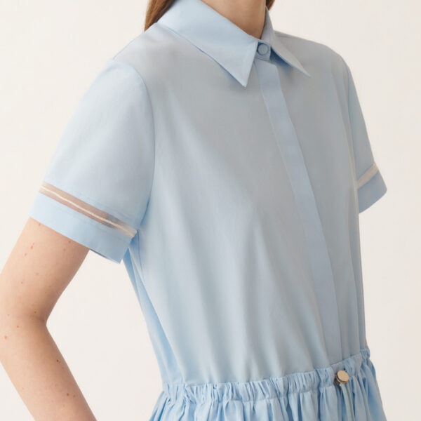 Sky Blue Poplin Polo Dress - Image 5