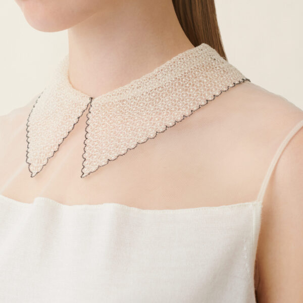 Sleeveless Cashmere and Silk Sweater in Raffia - Image 5