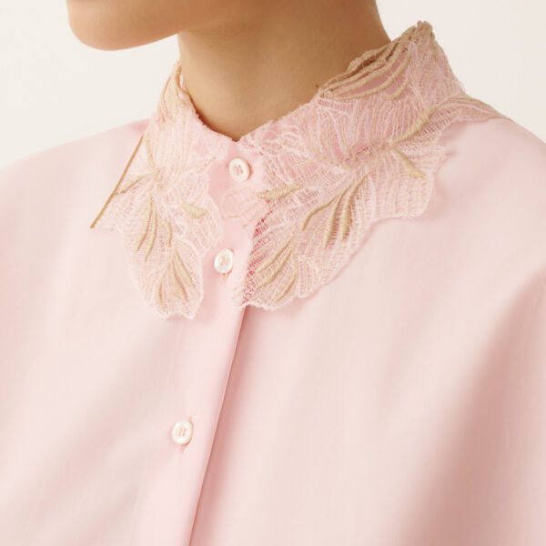 Sleeveless Shirt in Petal Pink Poplin - Image 5