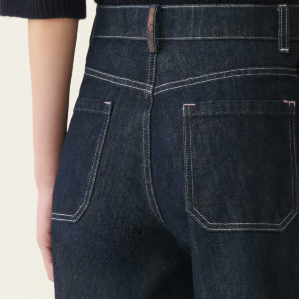 Straight Leg Denim Trousers in Softened Blue - Image 5
