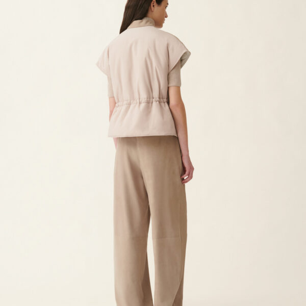 Suede Cape with Quilting in Cachà