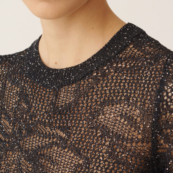 Sweater in Midnight Blue Micro Sequins - Image 5