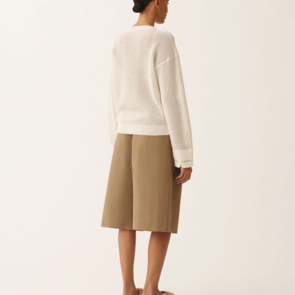 Sweater in Organic Cotton with Lustrous Viscose