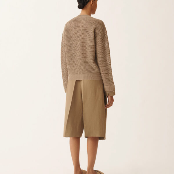 Sweater in Organic Cotton with Lustrous Viscose