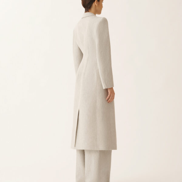 Tailored Redingote in Ice Fil Coupé Drop Pattern