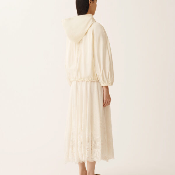Technical Taffeta Bomber Jacket in Butter